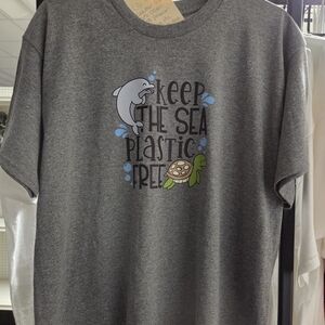 Gray Graphic Tee - Keep the Sea Plastic Free